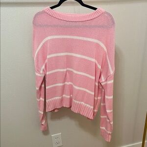 Chic Pink Striped Women's Sweater
